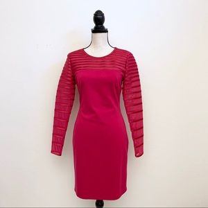 NWT Halston Heritage Mesh Yoke Sheath Dress